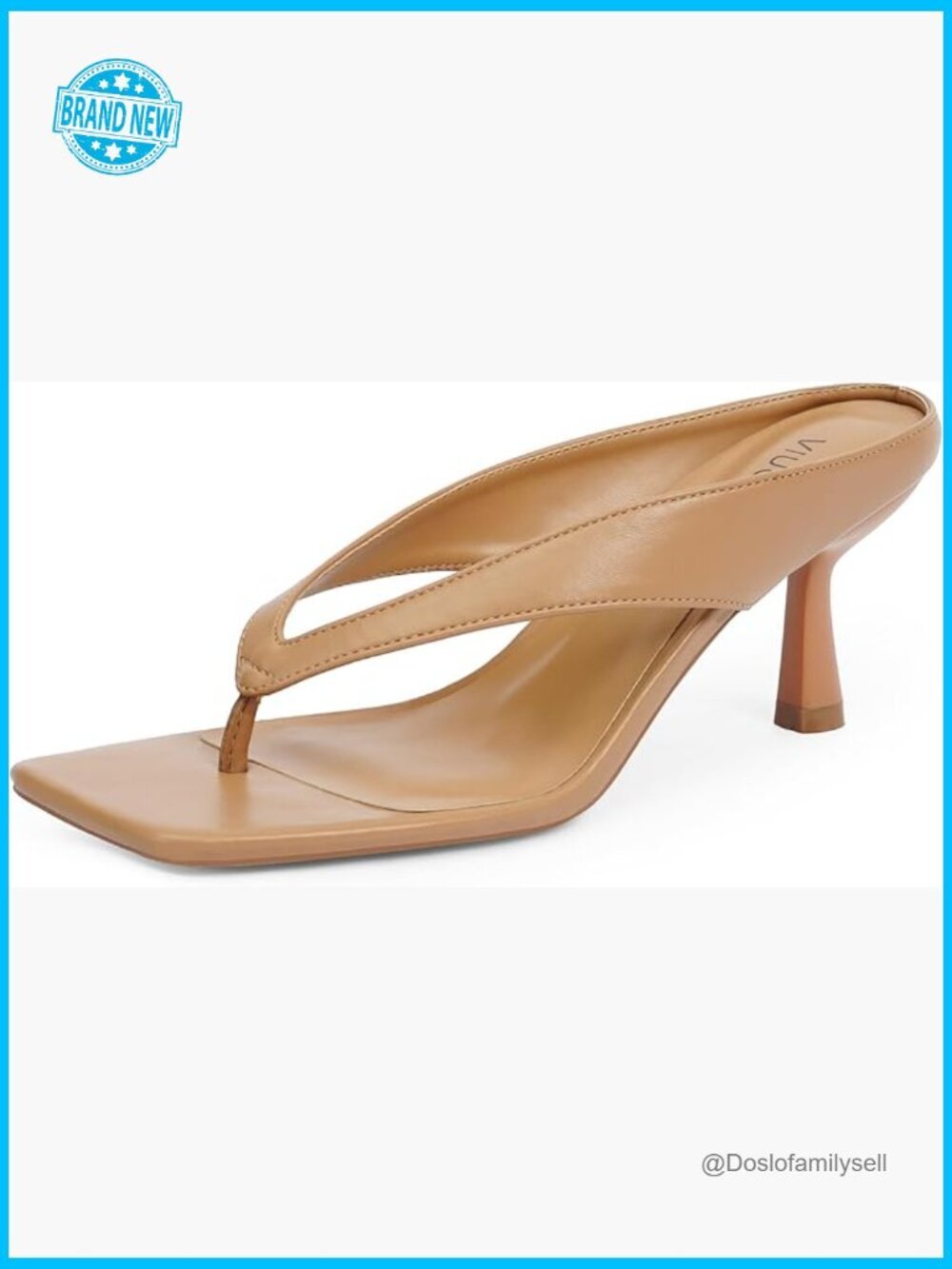 Kitten Heels Flip Flops Slide Sandals Open Toe Square Low Heel Dressy Summer